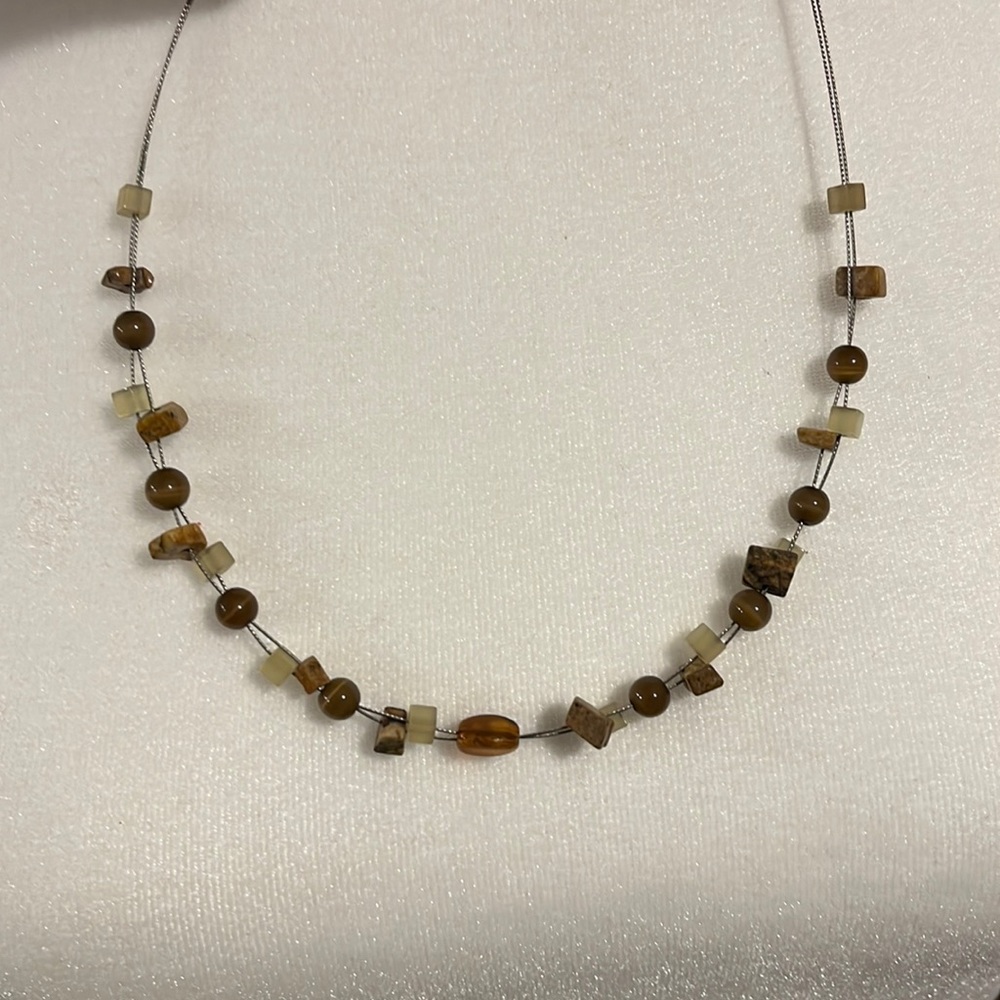Lia Sophia earth tones beaded necklace